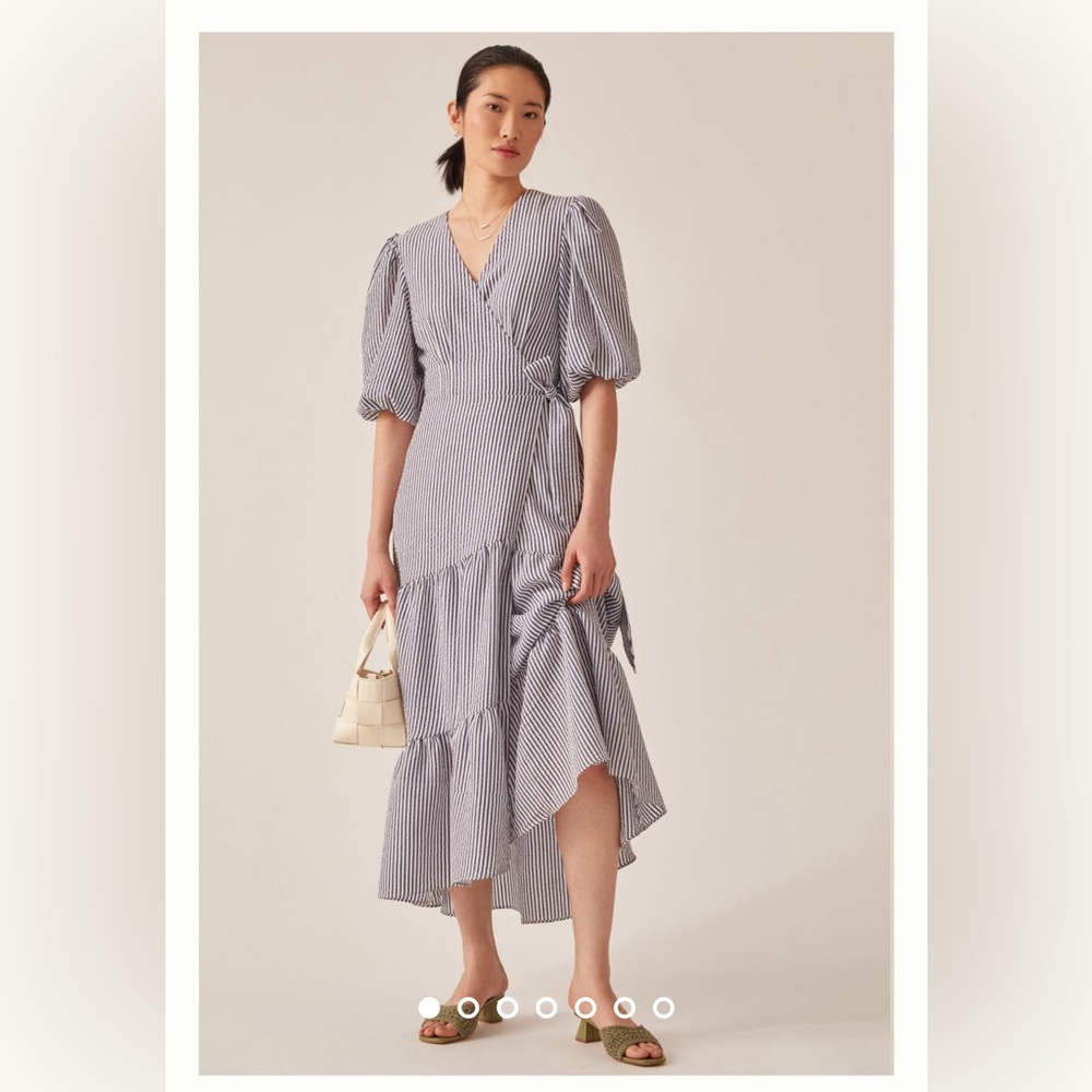 Anthropologie Blue and White Striped Dress